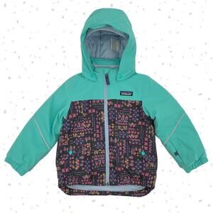 Patagonia Baby Snow Pile Jacket Green Mint Geometric Toddler Winter Coat Size 3T